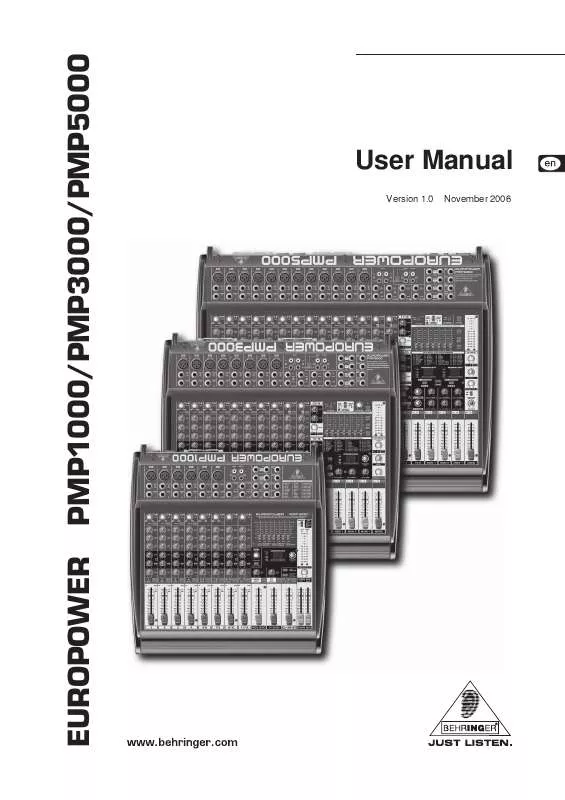 Mode d'emploi BEHRINGER PMP1000