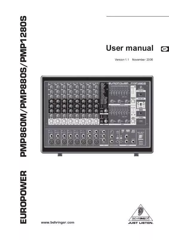 Mode d'emploi BEHRINGER PMP1280S