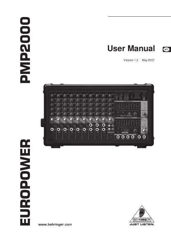 Mode d'emploi BEHRINGER PMP2000