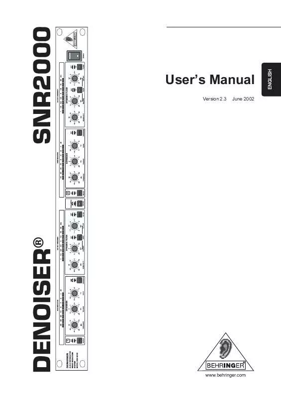 Mode d'emploi BEHRINGER SNR2000