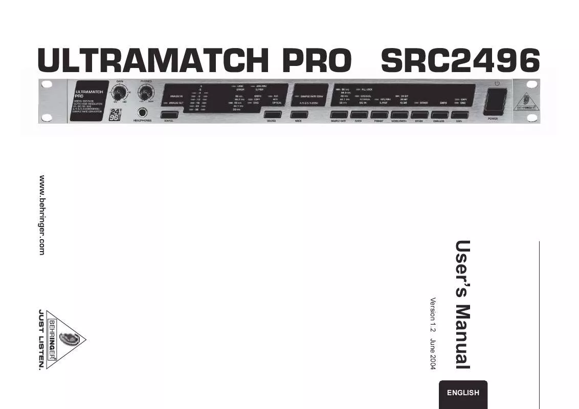 Mode d'emploi BEHRINGER SRC2496