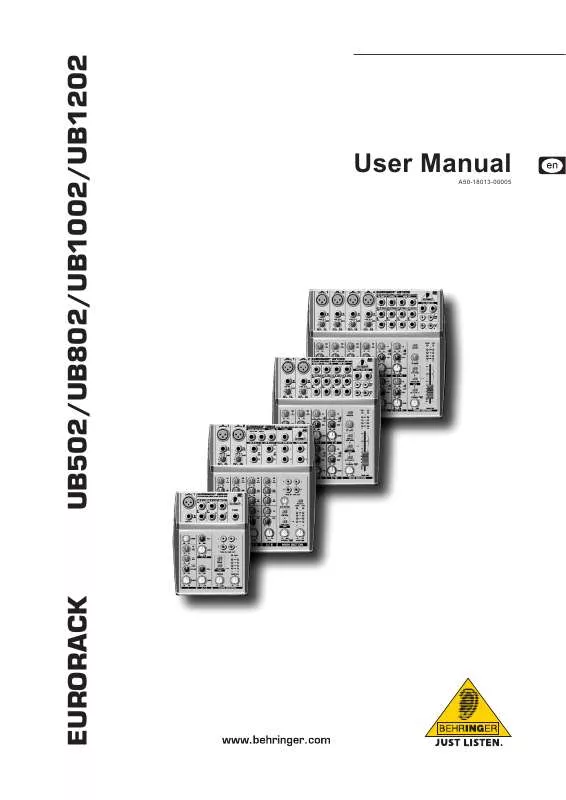 Mode d'emploi BEHRINGER UB1002