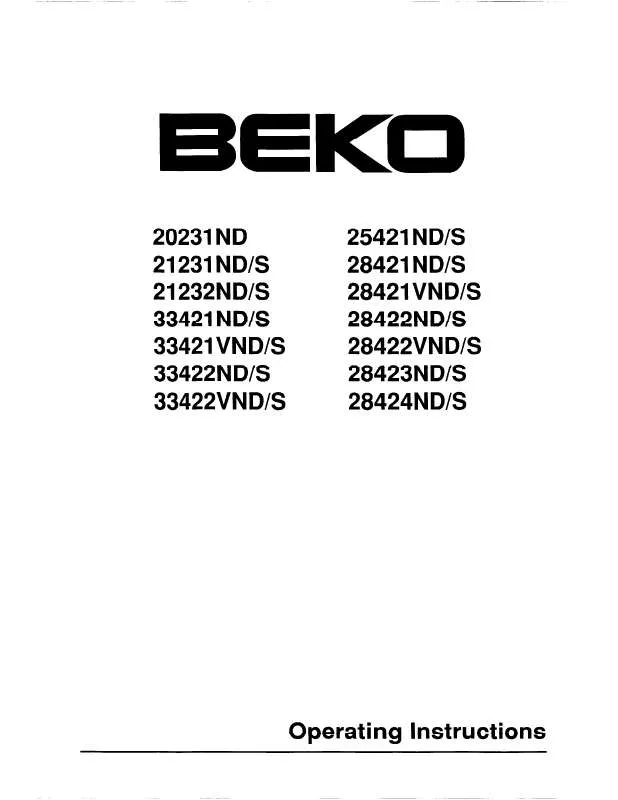 Mode d'emploi BEKO 33422VND/S