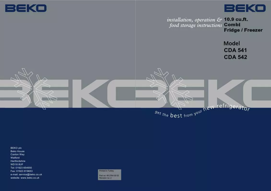 Mode d'emploi BEKO CDA 541