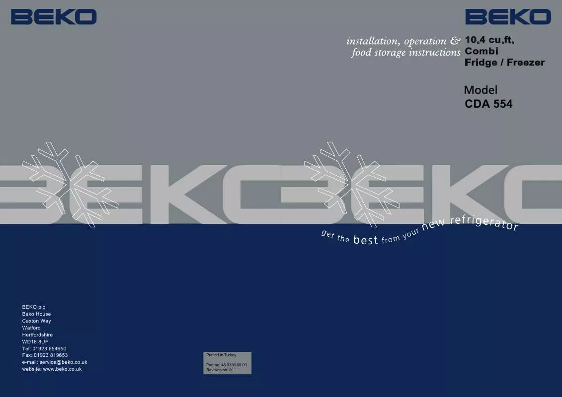 Mode d'emploi BEKO CDA554