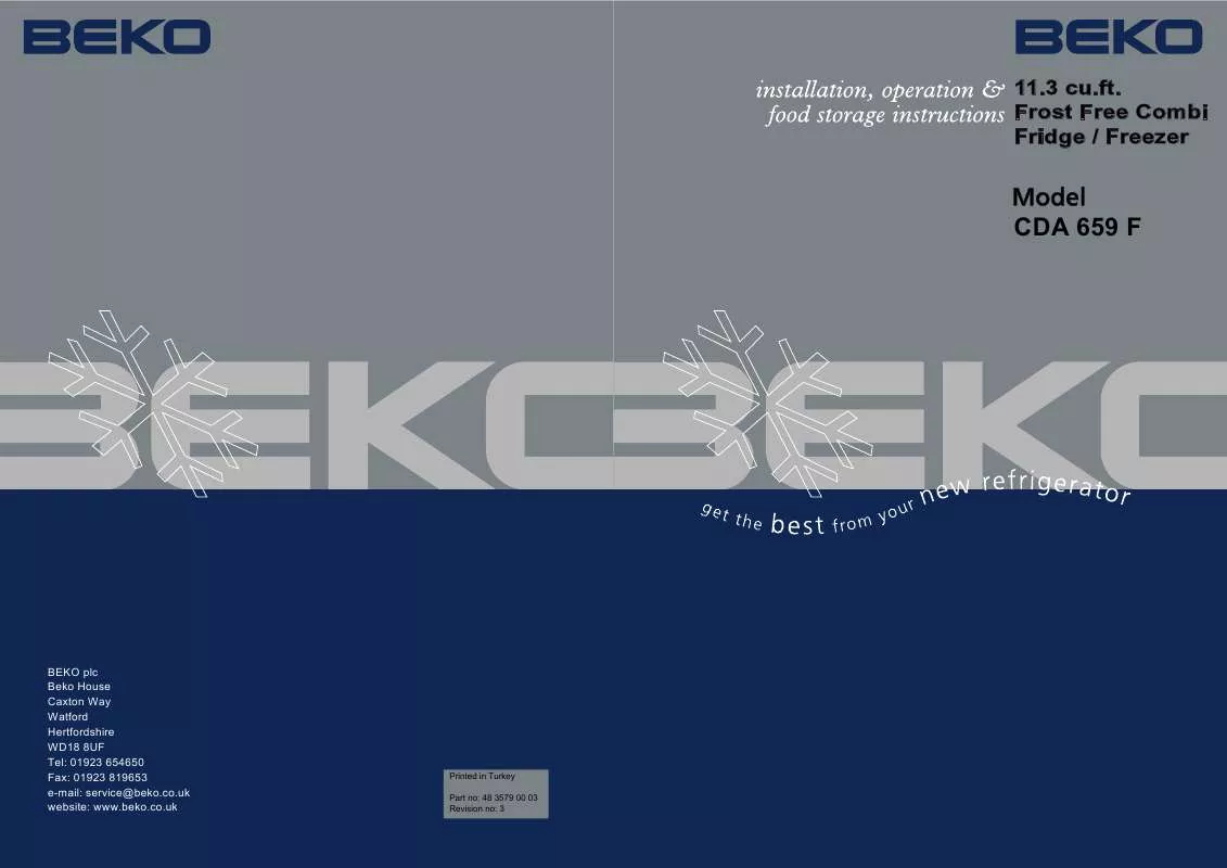 Mode d'emploi BEKO CDA659F