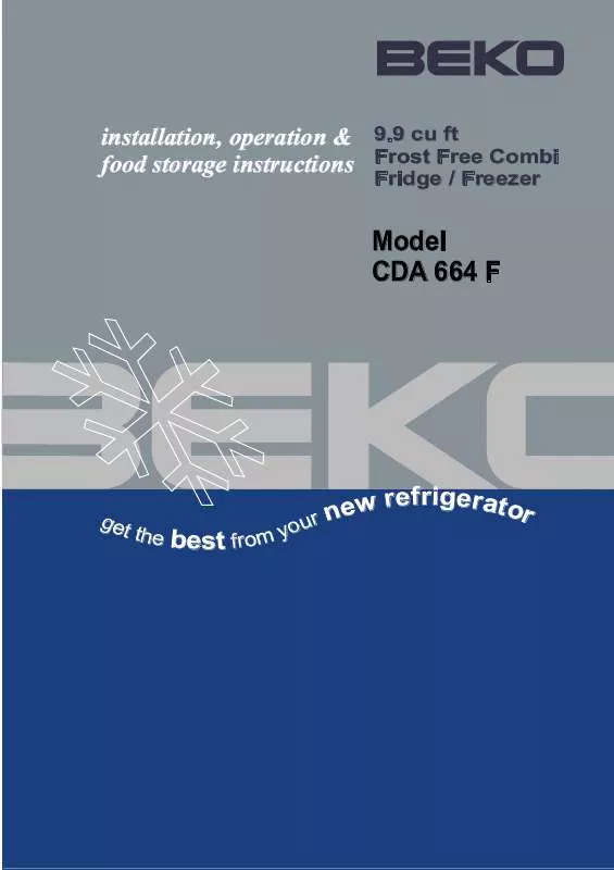 Mode d'emploi BEKO CDA664F