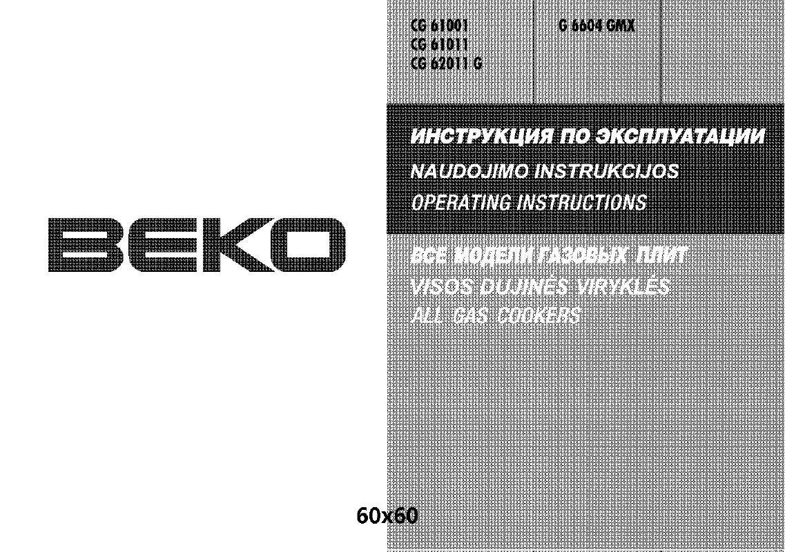 Mode d'emploi BEKO CG 61001