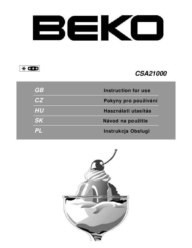 Mode d'emploi BEKO CSA21000