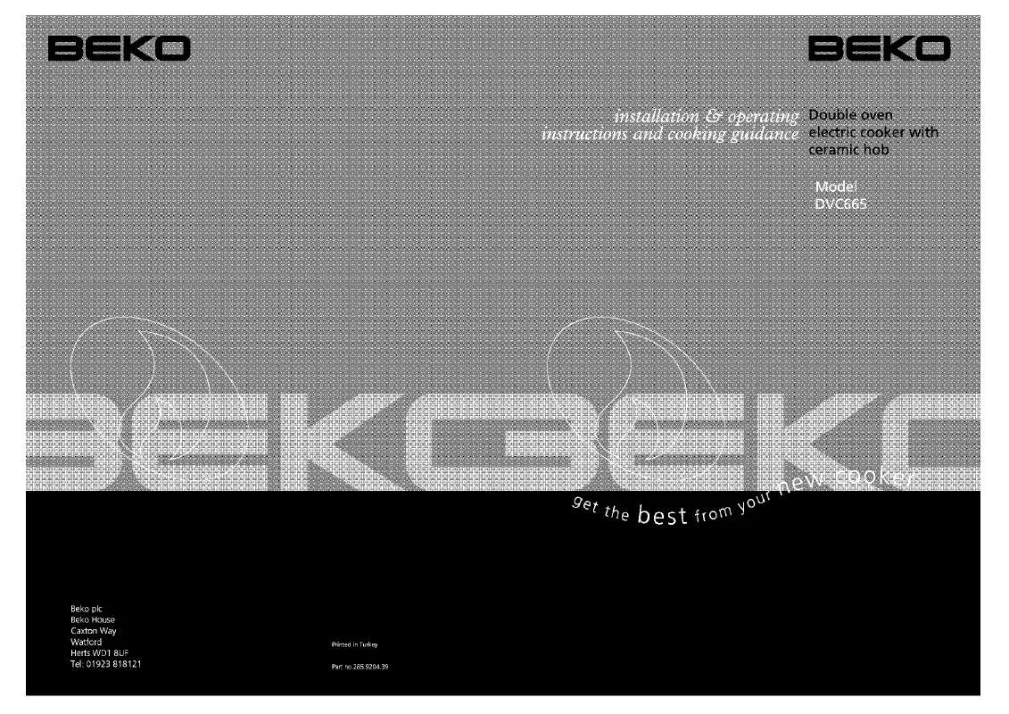 Mode d'emploi BEKO DVC665