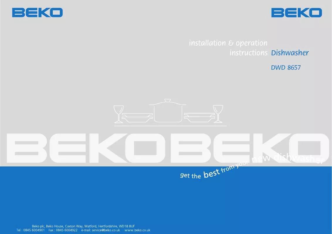 Mode d'emploi BEKO DWD8657