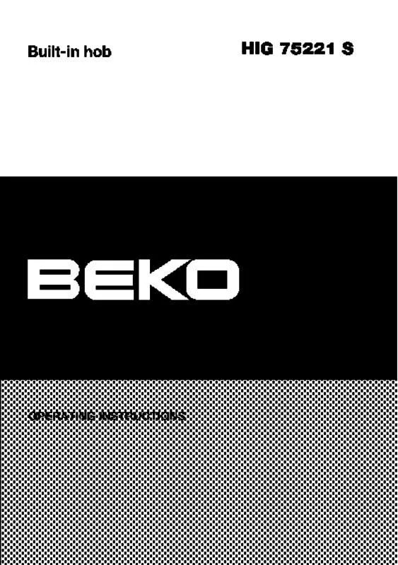 Mode d'emploi BEKO HIG75221SX