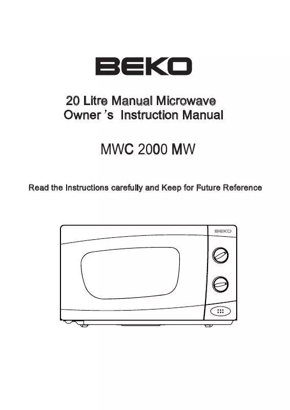 Mode d'emploi BEKO MWC 2000 MW