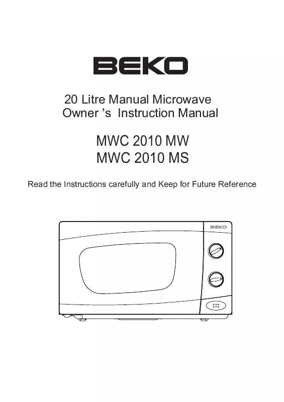 Mode d'emploi BEKO MWC 2010 MW