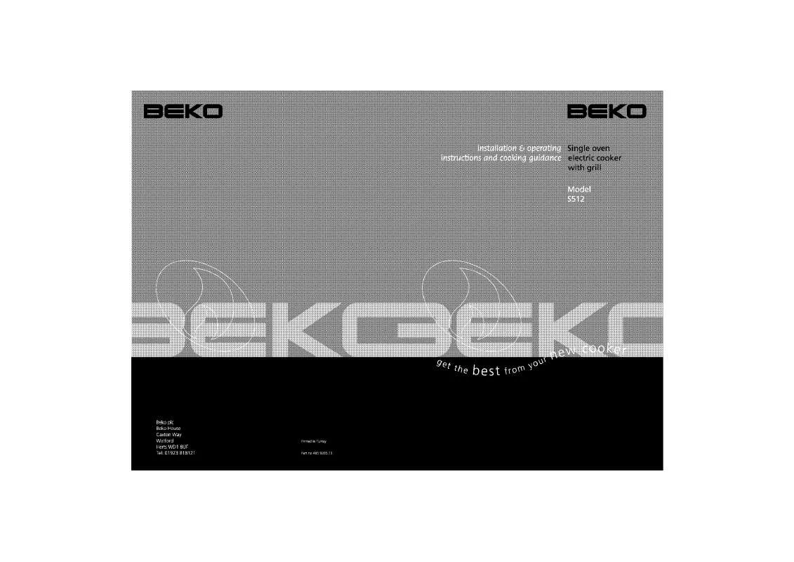 Mode d'emploi BEKO S512