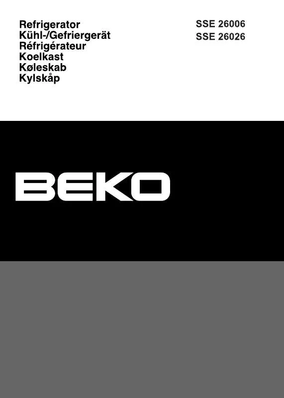 Mode d'emploi BEKO SSE 26006