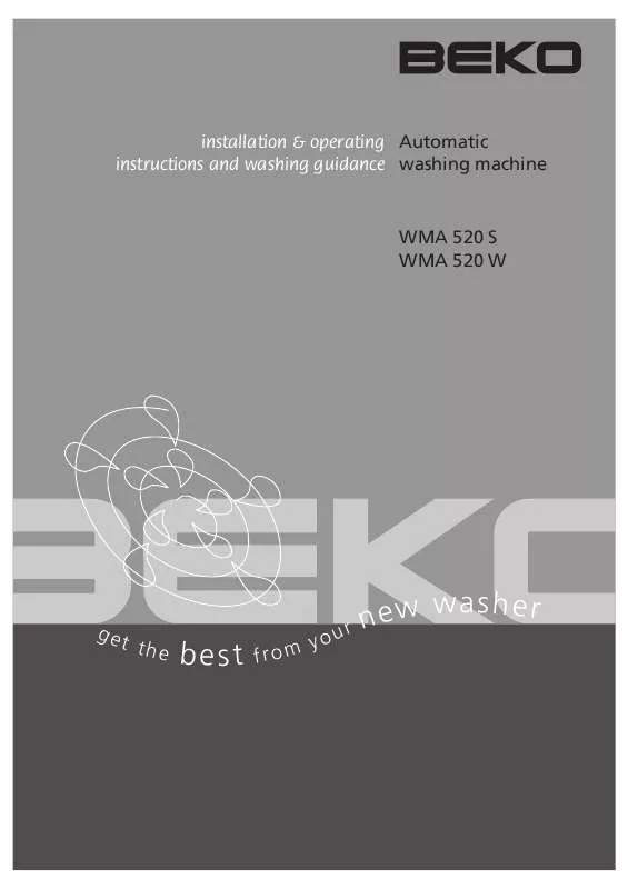 Mode d'emploi BEKO WMA 520 S