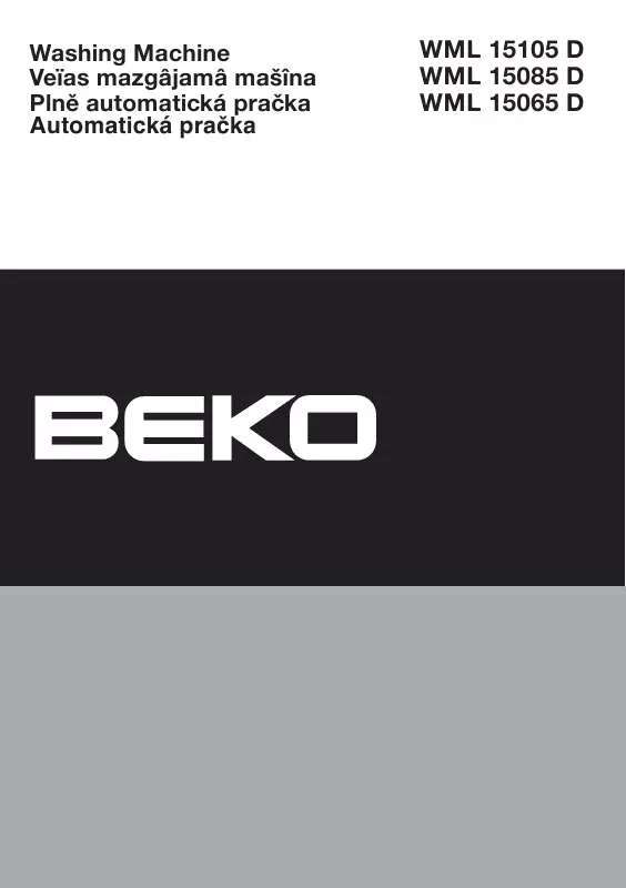 Mode d'emploi BEKO WML 15085 D