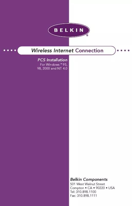 Mode d'emploi BELKIN WIRELESSINT