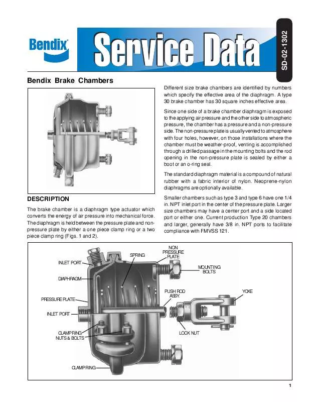 Mode d'emploi BENDIX BRAKE CHAMBERS