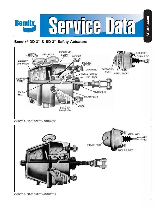 Mode d'emploi BENDIX DD-3-SD-3 SAFETY ACTUATORS