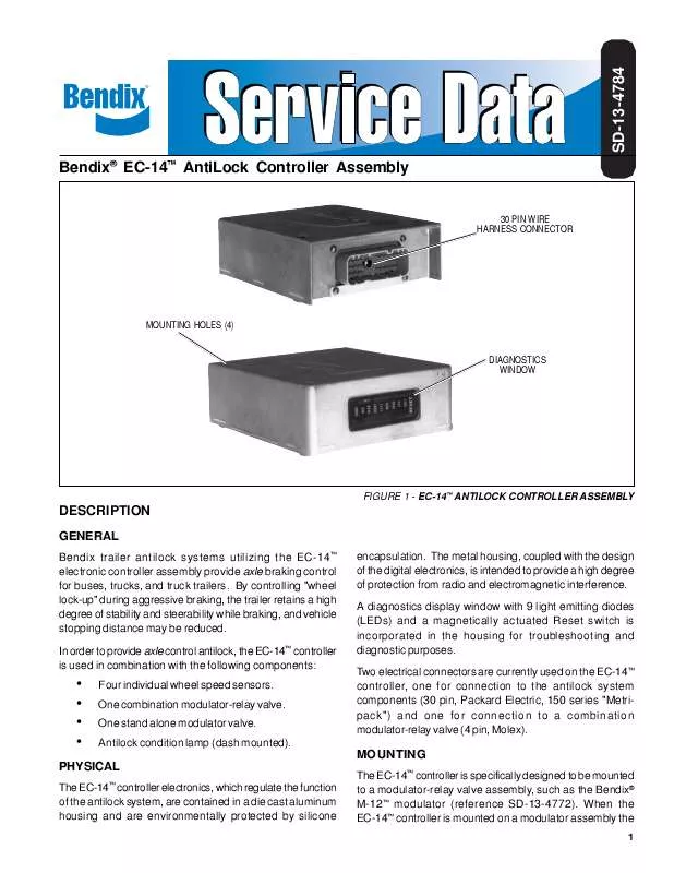 Mode d'emploi BENDIX EC-14 ANTILOCK CONTROLLER