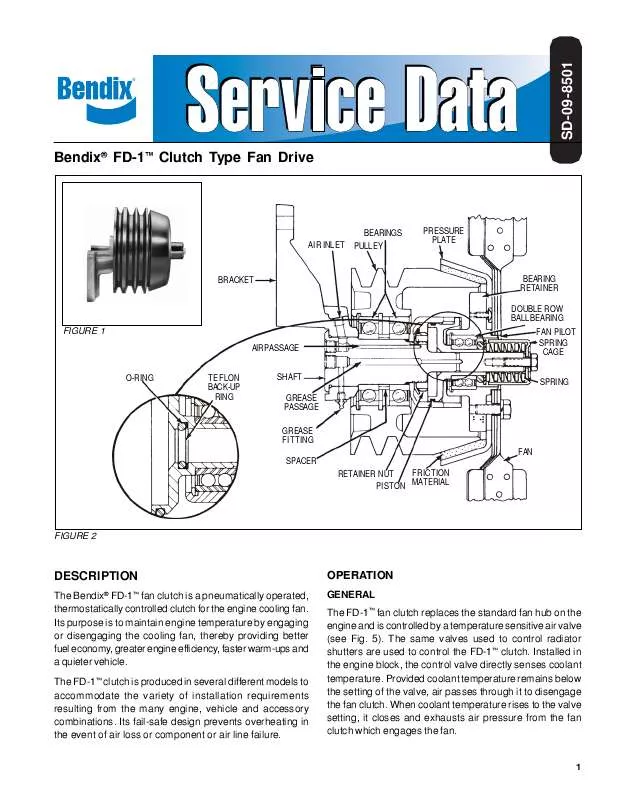 Mode d'emploi BENDIX FD-1 CLUTCH TYPE FAN DRIVE