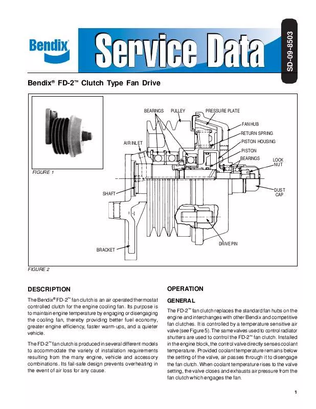 Mode d'emploi BENDIX FD-2 CLUTCH TYPE FAN DRIVE