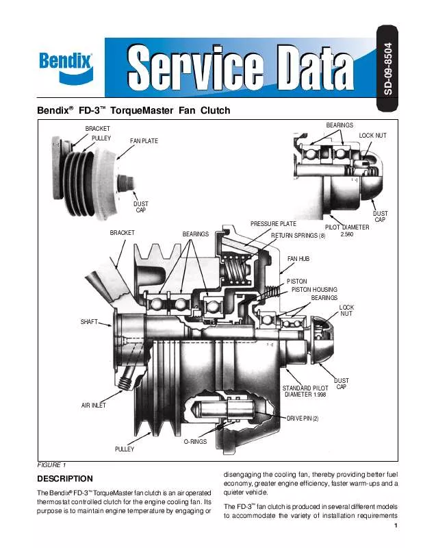 Mode d'emploi BENDIX FD-3 TORQUEMASTER F-C