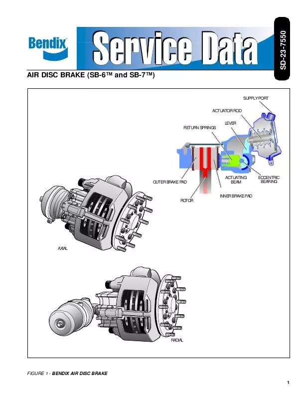 Mode d'emploi BENDIX SB-6-SB-7 AIR DISC BRAKE