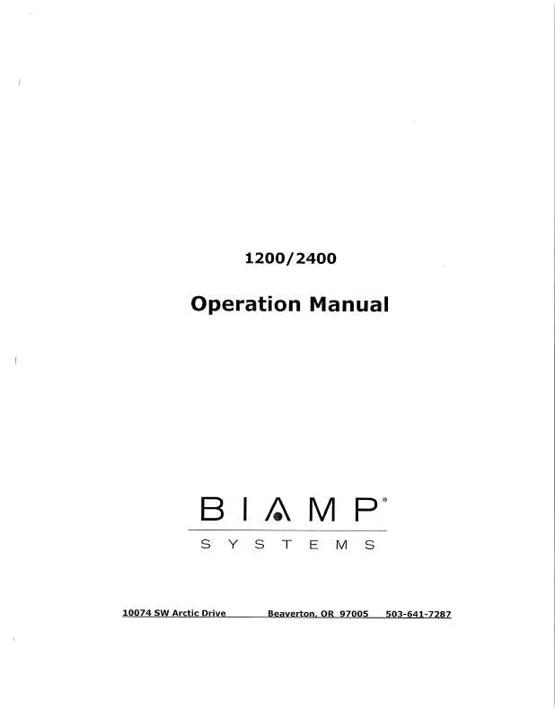Mode d'emploi BIAMP 1200-2400