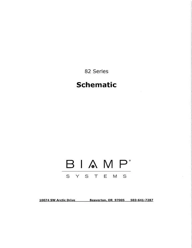 Mode d'emploi BIAMP 82 SERIES