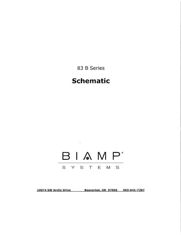 Mode d'emploi BIAMP 83 B SERIES