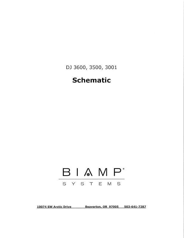 Mode d'emploi BIAMP DJ 3600, 3500, 3001