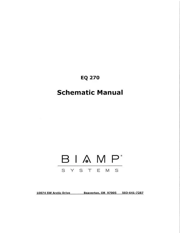 Mode d'emploi BIAMP EQ 270