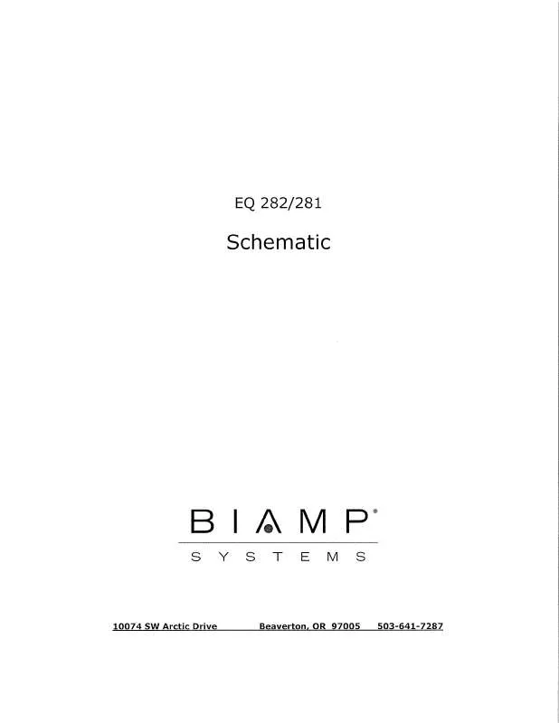 Mode d'emploi BIAMP EQ 282-281