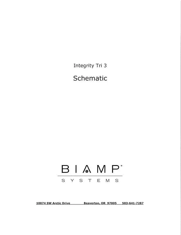 Mode d'emploi BIAMP INTEGRITY TRI 3