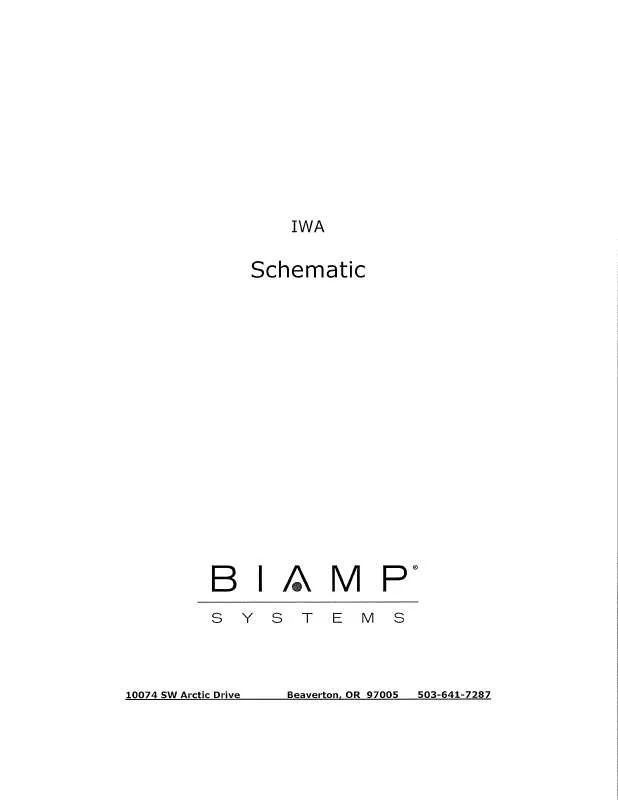 Mode d'emploi BIAMP IWA 6 SERIES