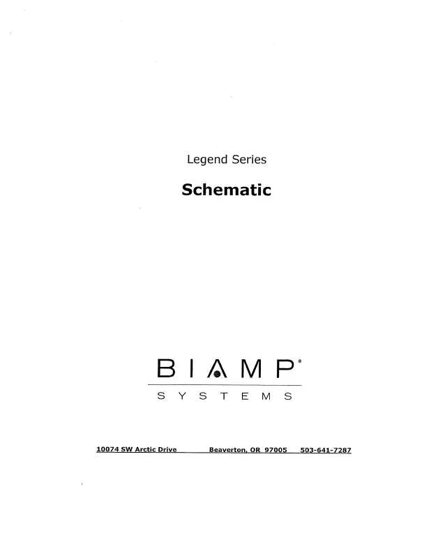 Mode d'emploi BIAMP LEGEND SERIES