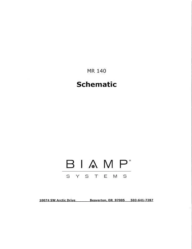 Mode d'emploi BIAMP MR-140