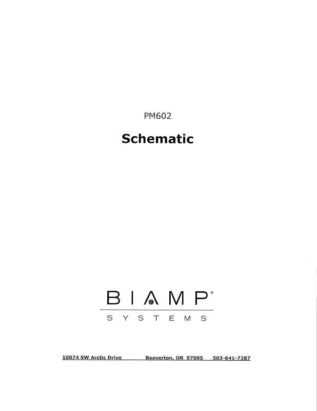 Mode d'emploi BIAMP PM602