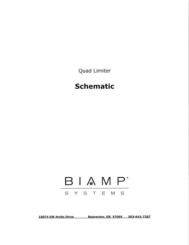 Mode d'emploi BIAMP QUAD LIMITER