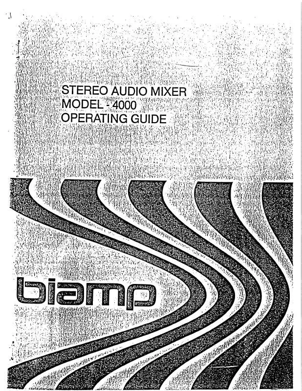 Mode d'emploi BIAMP STEREO AUDIO MIXER MODEL 4000