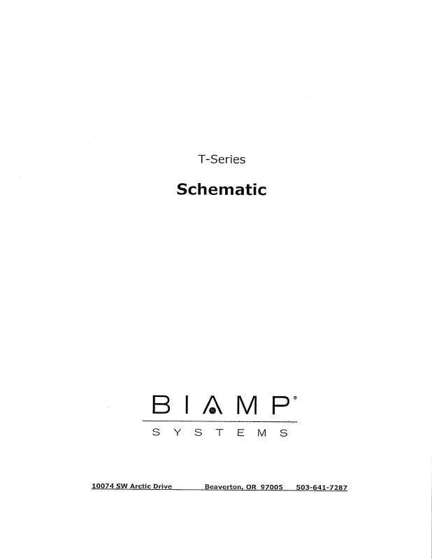 Mode d'emploi BIAMP T-SERIES