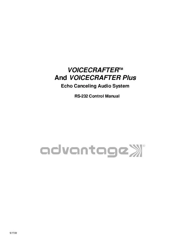 Mode d'emploi BIAMP VOICECRAFTER RS-232