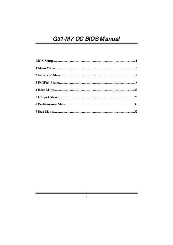 Mode d'emploi BIOSTAR G31-M7 OC