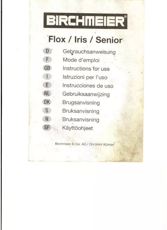 Mode d'emploi BIRCHMEIER FLOX