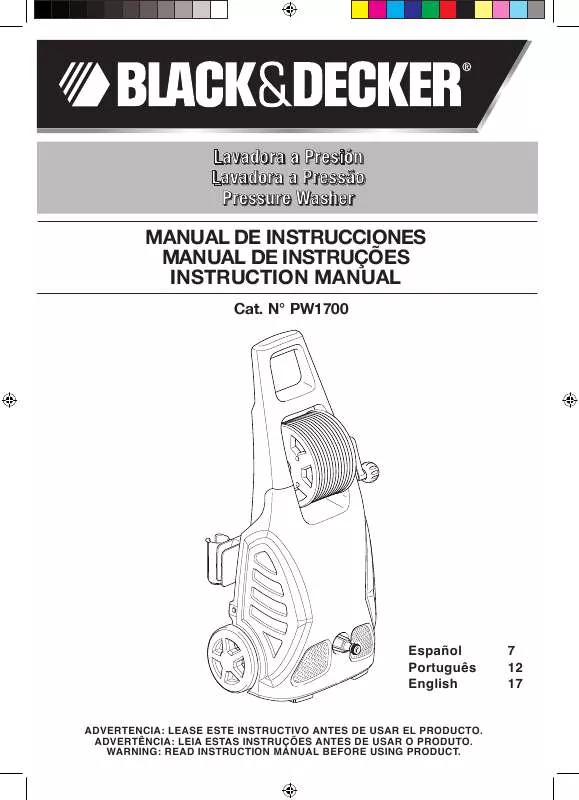 Mode d'emploi BLACK & DECKER PW1700