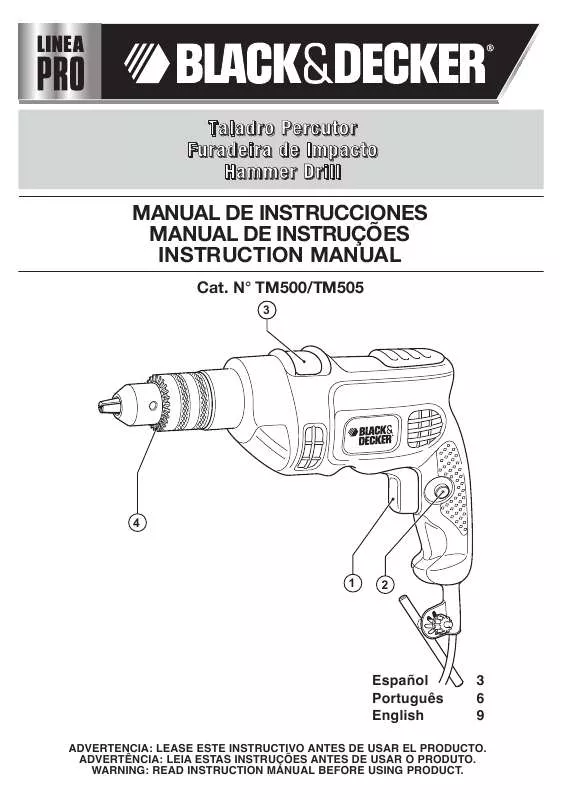 Mode d'emploi BLACK & DECKER TM505