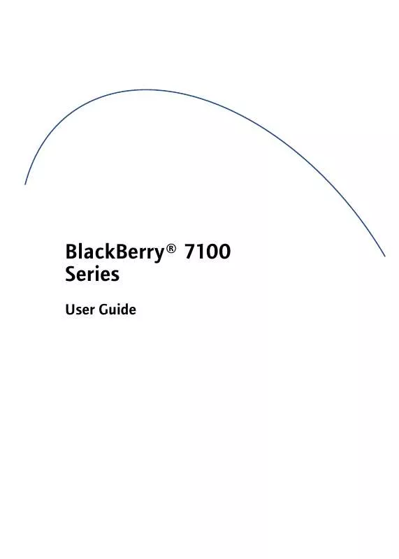 Mode d'emploi BLACKBERRY 7100V